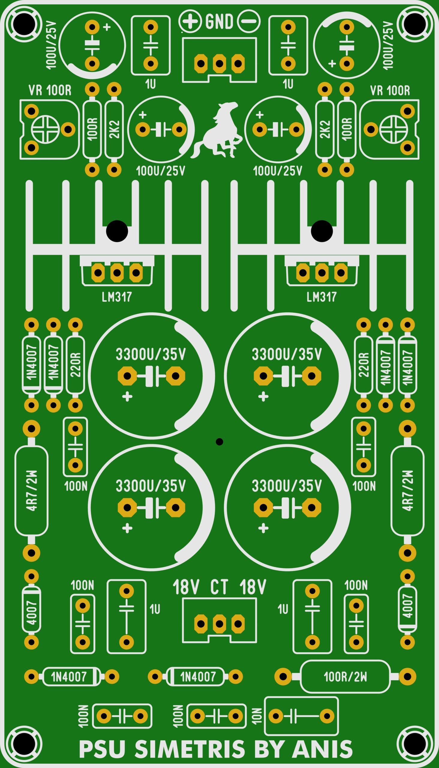 Layout PCB Power Supply Simetris Variabel (Anistardi) – Desain Simpel, Output Maksimal!